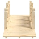 vidaXL Hagebro med rekkverk 150x67x56cm heltre gran