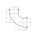 Pipelife Avløpsbend PP med Lang Radius 110mm / 88°