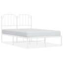 vidaXL Sengeramme i metall med hodegavl hvit 120x200 cm 8721012212435