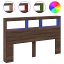  Hodegavl skap med LED brun eik 160x17x102 cm 8721012465244