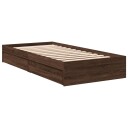  Sengeramme med skuffer brun eik 75x190 cm konstruert tre 8721102623721
