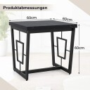 Svart firkantet marmor sidebord – 60x60x60 cm justerbare føtter