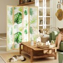 4 panels sammenleggbar romdeler bohemsk tropisk design