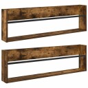 vidaXL Magasinreol 2 pcs Røkt eik 100 x 12 x 30 cm Konstruert tre