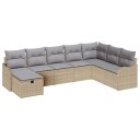  Hagesofa Set 8 pcs beige og lysegrå 287,5 x 177,5 x 85 cm