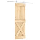  Skyvedør Naturlig og Hvit 70 x 210 cm Massiv Furu Tre