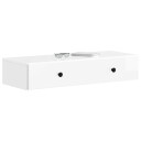 vidaXL Vegghengt Sidebord Høgglans hvit 87,5 x 34,5 x 17 cm