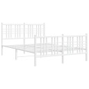  Sengeramme i metall med hode- og fotgavl hvit 120x200 cm 8721012373532
