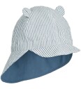 Liewood Gorm Reversible Seersucker Sun Hat With Ears   Blue   3 4Y