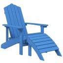 vidaXL Adirondack hagestol med fotskammel HDPE havblå