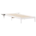  Sengestamme med Sidebord Hvit 80 x 210 cm Massiv furu