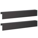 vidaXL Kantprofil til hage 2 stk. 100 x 10 x 15 cm Stål Svart