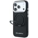 Karl Lagerfeld Ring Stand 360 Saffiano Classic Logo MagSafe-etui til iPhone 18 Pro / 17 Pro Svart