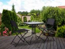Hagebord 80x80 cm for terrasse hage balkong herdet glass parasollhull MultiGarden
