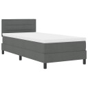  Box Spring Seng med Madrass Mørk Grå 90x190 cm Stoff