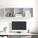 vidaXL Vegghengt TV-benk hvit 37x37x107 cm sponplate