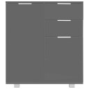 vidaXL Skjenk høyglans grå 71x35x76 cm sponplate