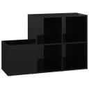 vidaXL Skoskap for gang h?yglans svart 105x35,5x70 cm sponplate