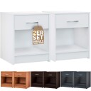 Hvitt nattbordsett med 2 stk. med oppbevaring 50x40x35 cm