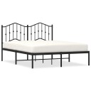 vidaXL Sengeramme i metall med sengegavl svart 150x200 cm
