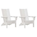 sammenleggbare Adirondack-stoler 2 stk Hvit 74.5x80.5x90 cm HDPE
