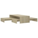 vidaXL Stablebart salongbordsett sonoma eik 100x100x26,5 cm sponplate