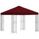 vidaXL Paviljong 3 x 3 m Burgunder Polyester og stål 190 gsm