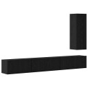  TV benksett 4 pcs Svart eik 30.5 x 30 x 90 cm Konstruert tre