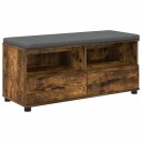 vidaXL Gangbenk Røkt Eik 100 x 38 x 46 cm Konstruert treverk og stoff