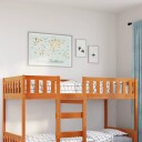   Barneseng med madrass voksbrun 90x200 cm heltre furu 855017 855017