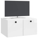  Vegghengt TV skap 59,5 x 41 x 30 cm Høgglans hvit