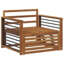  2 Stk Sofa med armlener Solid akasietre Naturlig