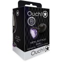 Shots Toys Ouch! Ouch!: Heart Gem Metal Butt Plug small grå