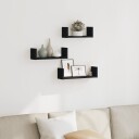  Vegghylle 3 stk svart konstruert tre 8721158361745