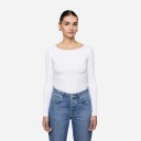 Petronella Rib Boatneck White