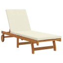  Solstol Brun og Krem 199 x 63 x 85 cm Solid akasietre