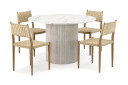Scandinavian Choice Uppveda Spisebord 120 cm Rund med 4 stk Jamna Matstkolar Hvit