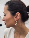 Bud to rose Chunky Hoop Drop Earring Gold Gold 