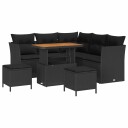 vidaXL Hagesofa Set 8 stk. 5 Antall seter Svart polyrotting