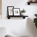 vidaXL Vegghylle m?rkegr? 40x10x2 cm behandlet heltre eik