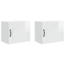  Kjøkkenskap med hylle 2 pcs Høyglanset hvit 50 x 31 x 40 cm