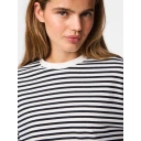 Pieces Sadie LS Top Cloud Dancer Stripe: S