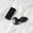 Sinful Small Vibrating Jewel Butt Plug - Svart - Svart