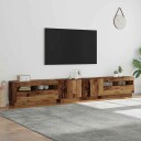  TV-benk med LED-lys gammelt tre 260x35x40 cm konstruert tre 8721158760616