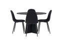 Venture Home Bootcut Spisegruppe 110 cm Rund med 4 Polar Stoler Sort