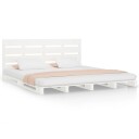 vidaXL Sengeramme hvit 160x200 cm heltre furu