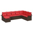 vidaXL Hagesofa Set 8 stk. Beige Poly rattan
