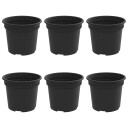 vidaXL Rund Blomsterpotte 6 pcs Svart Ø 12,5 x 10 cm Plast