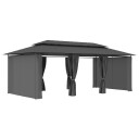 vidaXL Paviljong med gardiner 600x298x270 cm antrasitt