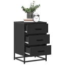  Nattbord svart 40x34,5x60 cm konstruert tre og metall 8721102837784